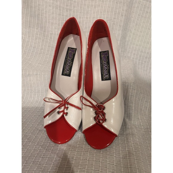Funtasma Women's Halloween Pump White And Red Size 7.5 - Picture 1 of 5